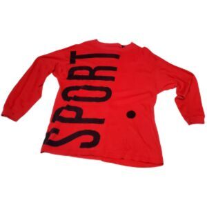 VTG Esprit Red Long Sleeve Tee Men’s S – Faded Sporty Retro Distressed Look Y2K